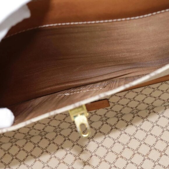 CELINE Macadam Canvas Attache Case Beige Brown Gold Auth 88818 - Picture 13 of 16